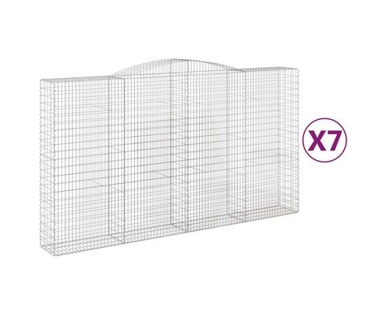 Coșuri gabion arcuite, 7 buc, 400x50x220/240cm, fier galvanizat, 2 image