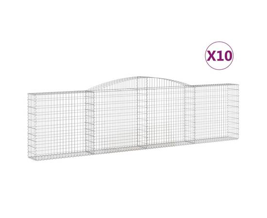 Coșuri gabion arcuite 10 buc, 400x30x100/120 cm fier galvanizat, 2 image