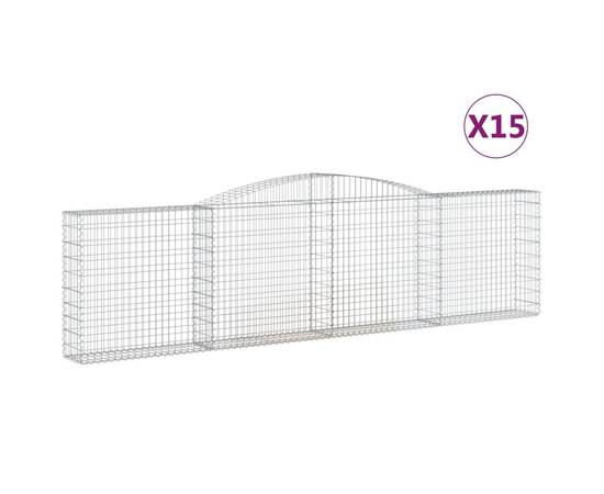 Coșuri gabion arcuite 15 buc, 400x30x100/120 cm fier galvanizat, 2 image