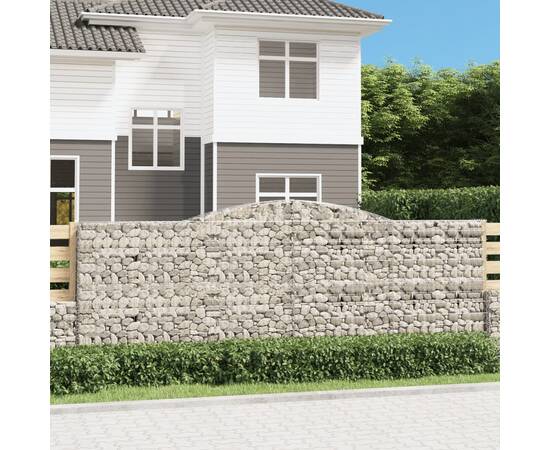 Coșuri gabion arcuite 2 buc, 400x30x140/160 cm, fier galvanizat