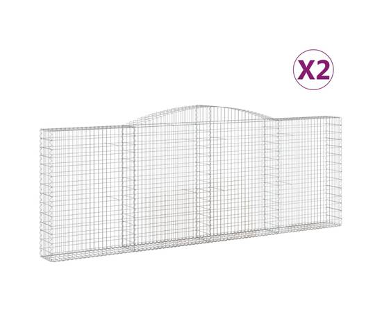 Coșuri gabion arcuite 2 buc, 400x30x140/160 cm, fier galvanizat, 2 image