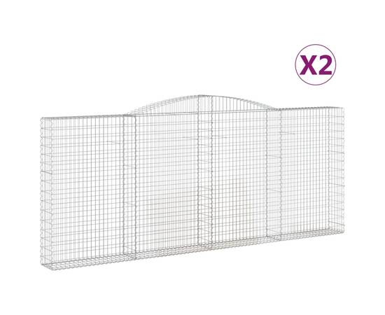 Coșuri gabion arcuite 2 buc. 400x30x160/180 cm fier galvanizat, 2 image