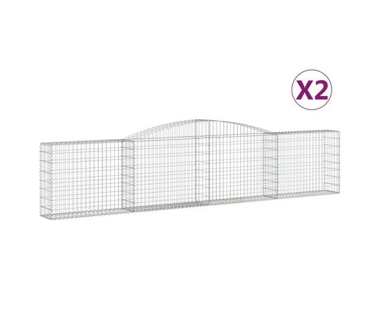 Coșuri gabion arcuite 2 buc, 400x30x80/100 cm, fier galvanizat, 2 image