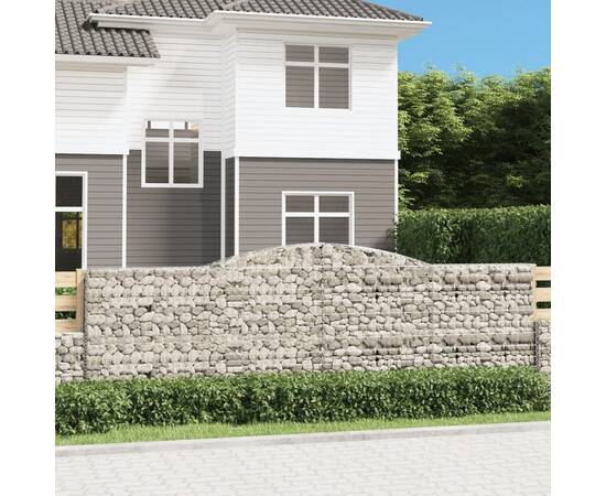 Coșuri gabion arcuite 2 buc, 400x50x120/140 cm, fier galvanizat