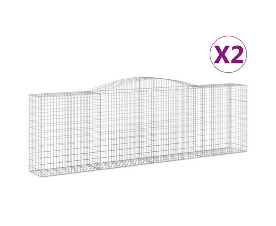 Coșuri gabion arcuite 2 buc, 400x50x120/140 cm, fier galvanizat, 2 image