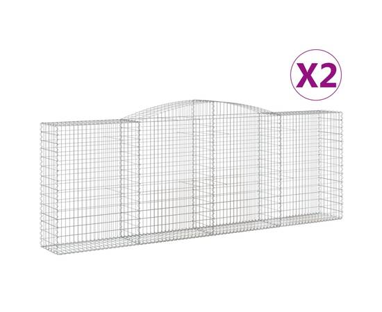 Coșuri gabion arcuite 2 buc, 400x50x140/160 cm, fier galvanizat, 2 image