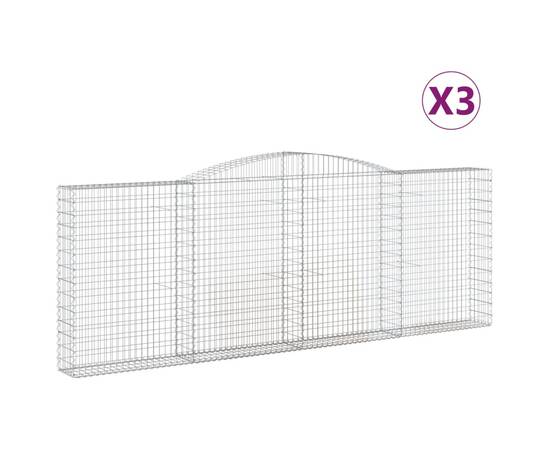 Coșuri gabion arcuite 3 buc. 400x30x140/160 cm fier galvanizat, 2 image