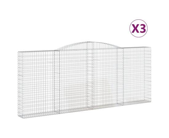 Coșuri gabion arcuite 3 buc. 400x30x160/180 cm fier galvanizat, 2 image