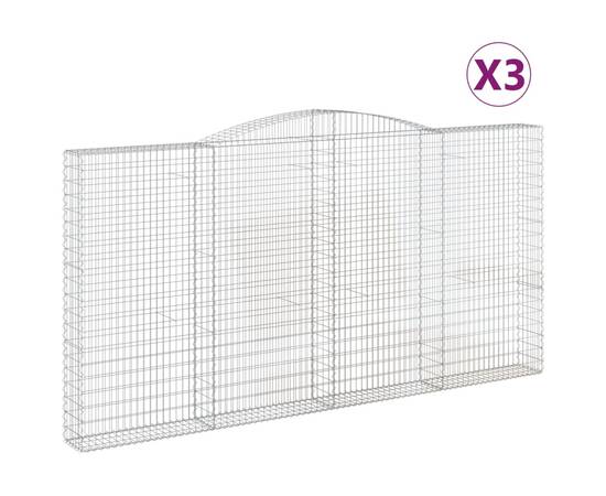 Coșuri gabion arcuite 3 buc. 400x30x200/220 cm fier galvanizat, 2 image