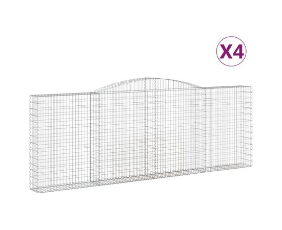 Coșuri gabion arcuite 4 buc, 400x30x140/160 cm, fier galvanizat, 2 image