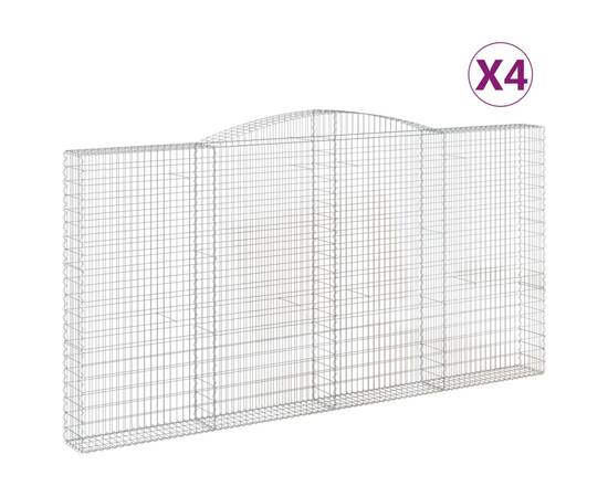 Coșuri gabion arcuite 4 buc. 400x30x200/220 cm fier galvanizat, 2 image