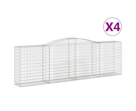 Coșuri gabion arcuite 4 buc, 400x50x120/140 cm, fier galvanizat, 2 image