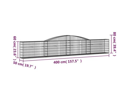 Coșuri gabion arcuite 5 buc, 400x50x60/80 cm, fier galvanizat, 6 image