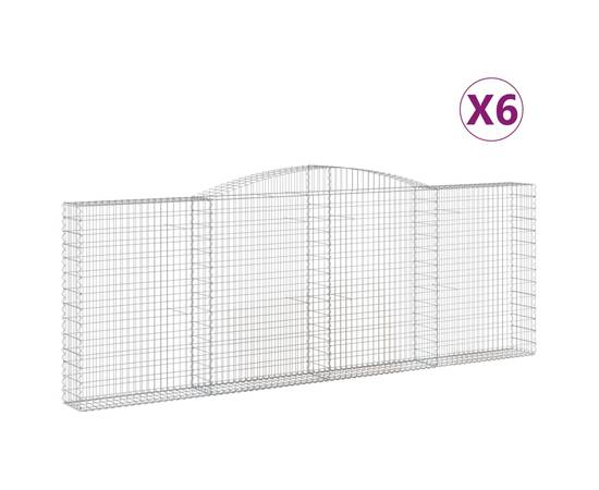 Coșuri gabion arcuite 6 buc, 400x30x140/160 cm, fier galvanizat, 2 image