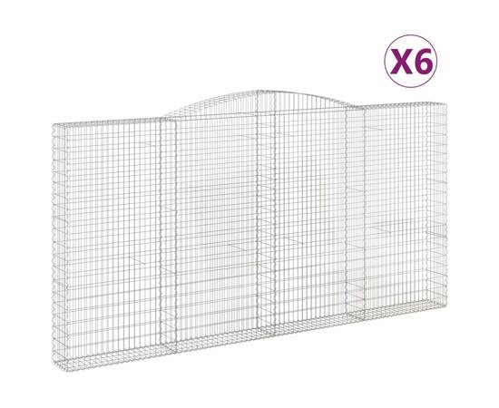 Coșuri gabion arcuite 6 buc. 400x30x200/220 cm fier galvanizat, 2 image