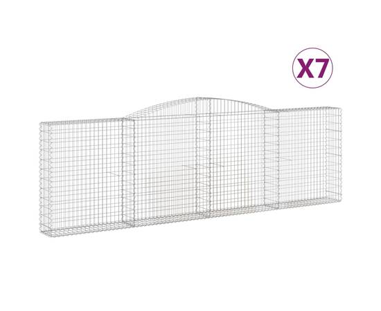 Coșuri gabion arcuite 7 buc. 400x30x120/140 cm fier galvanizat, 2 image