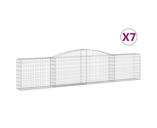 Coșuri gabion arcuite 7 buc, 400x30x80/100 cm, fier galvanizat, 2 image