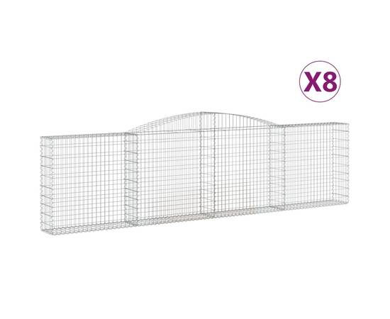 Coșuri gabion arcuite 8 buc, 400x30x100/120 cm fier galvanizat, 2 image