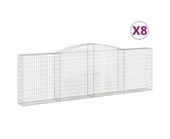 Coșuri gabion arcuite 8 buc. 400x30x120/140 cm fier galvanizat, 2 image