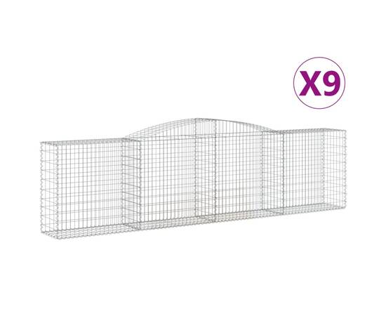 Coșuri gabion arcuite 9 buc, 400x50x100/120 cm fier galvanizat, 2 image