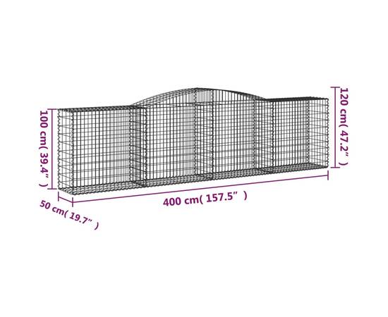 Coșuri gabion arcuite 9 buc, 400x50x100/120 cm fier galvanizat, 6 image