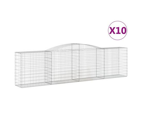 Coșuri gabion arcuite 10 buc, 400x50x100/120 cm fier galvanizat, 2 image