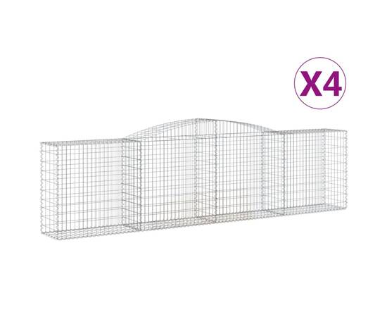 Coșuri gabion arcuite 4 buc, 400x50x100/120 cm fier galvanizat, 2 image