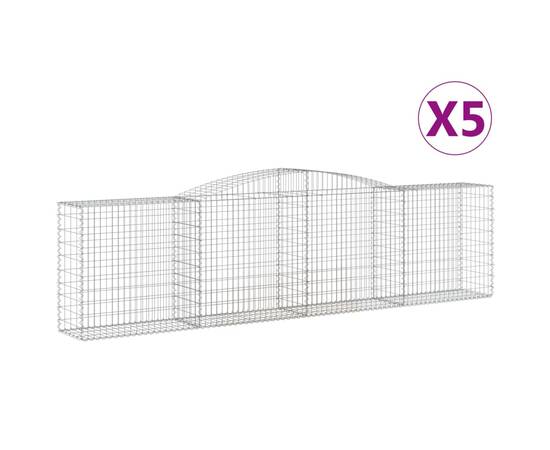 Coșuri gabion arcuite 5 buc, 400x50x100/120 cm fier galvanizat, 2 image