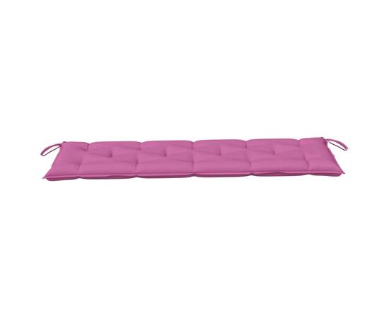 Pernă de bancă, roz, 150x50x7 cm, material textil, 4 image