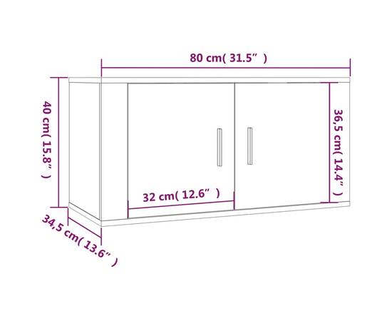 Dulapuri tv montate pe perete, 2 buc., alb, 80x34,5x40 cm, 9 image