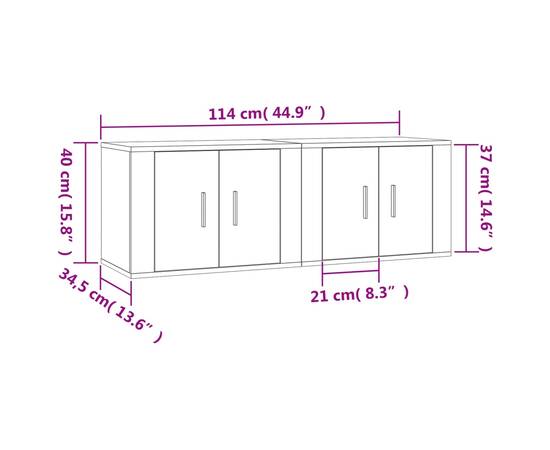 Dulapuri tv montate pe perete, 2 buc., negru, 57x34,5x40 cm, 8 image