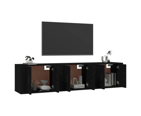 Dulapuri tv montate pe perete, 3 buc., negru, 57x34,5x40 cm, 3 image