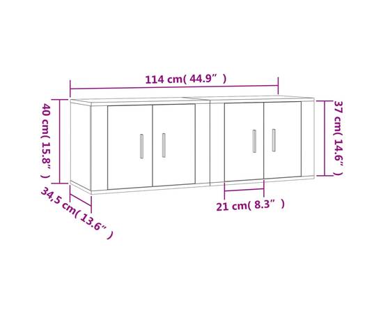 Dulapuri tv montate perete 2 buc. alb extralucios 57x34,5x40 cm, 8 image