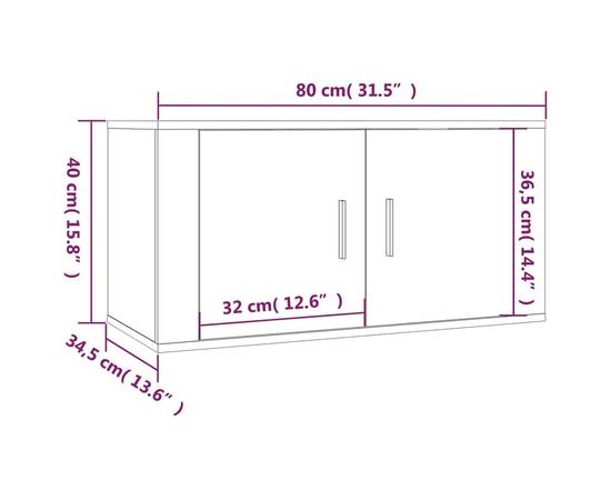 Set dulap tv, 2 piese, alb extralucios, lemn prelucrat, 8 image