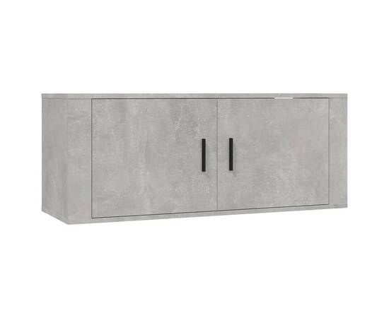 Set dulap tv, 5 piese, gri beton, lemn prelucrat, 5 image