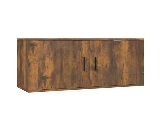 Set dulapuri tv, 2 piese, stejar fumuriu, lemn prelucrat, 4 image