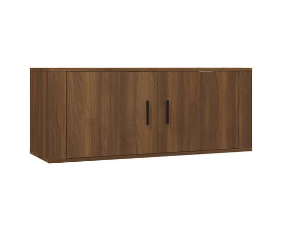 Set dulapuri tv, 5 piese, stejar maro, lemn prelucrat, 4 image