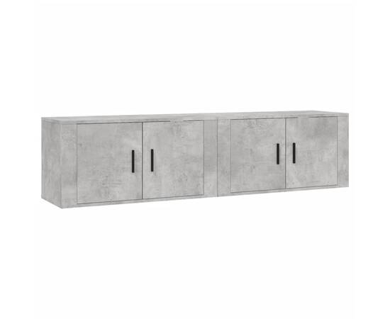 Dulapuri tv montate pe perete, 2 buc., gri beton, 80x34,5x40 cm, 2 image