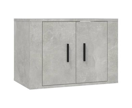 Set dulap tv, 2 piese, gri beton, lemn prelucrat, 5 image