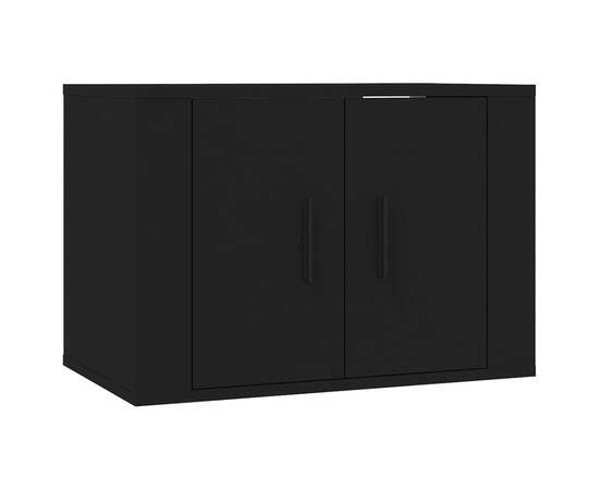 Set dulap tv, 2 piese, negru, lemn prelucrat, 4 image