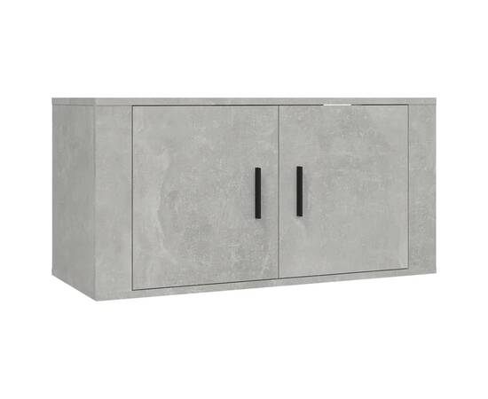 Set dulapuri tv, 3 piese, gri beton, lemn prelucrat, 4 image