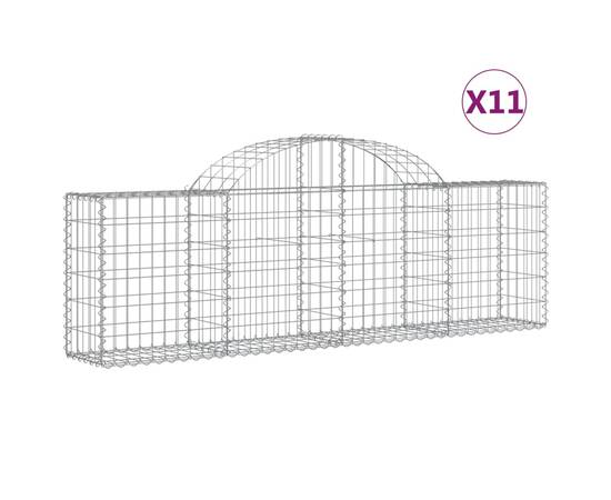 Coșuri gabion arcuite 11 buc, 200x30x60/80 cm, fier galvanizat, 2 image