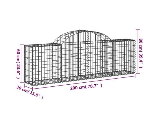 Coșuri gabion arcuite 11 buc, 200x30x60/80 cm, fier galvanizat, 6 image