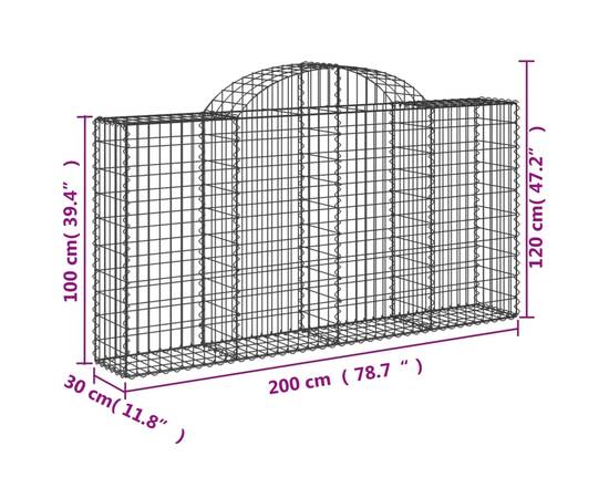 Coșuri gabion arcuite 13 buc, 200x30x100/120 cm fier galvanizat, 6 image