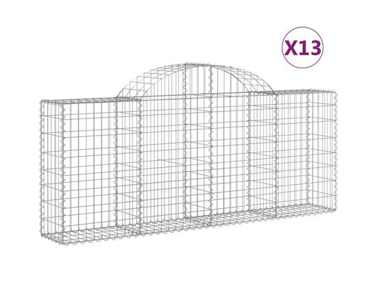 Coșuri gabion arcuite 13 buc, 200x30x80/100cm, fier galvanizat, 2 image