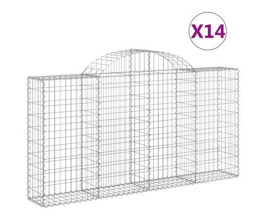 Coșuri gabion arcuite 14 buc, 200x30x100/120 cm fier galvanizat, 2 image