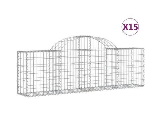 Coșuri gabion arcuite 15 buc, 200x30x60/80 cm, fier galvanizat, 2 image