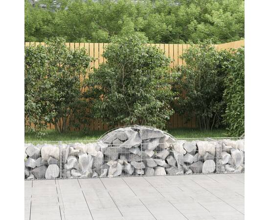 Coșuri gabion arcuite 15 buc, 200x50x40/60 cm, fier galvanizat