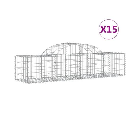 Coșuri gabion arcuite 15 buc, 200x50x40/60 cm, fier galvanizat, 2 image