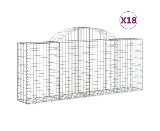 Coșuri gabion arcuite 18 buc, 200x30x80/100cm, fier galvanizat, 2 image